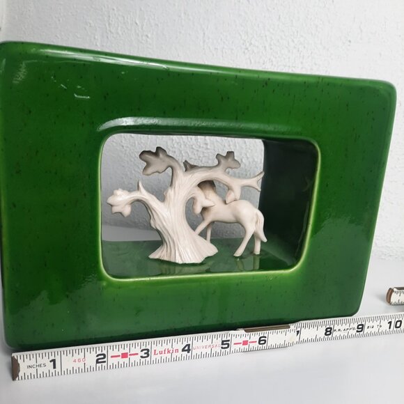 Vintage MCM Howard Pierce California USA Pottery Vase Bisque Horse Center #P-500 - Picture 2 of 13